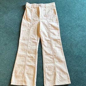 Marine Layer Cream Archive Mariah Button-Detail Bootcut Pants Size 14